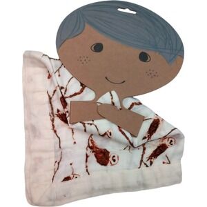 MILKBARN Beige OWL Mini Baby‎ Lovey Muslin Security Blanket Rayon Bamboo Branch